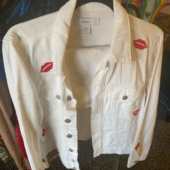 White Kisses Denim Skirt Set - Picture 1 of 3